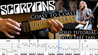 Scorpions - Coast To Coast guitar solo lesson (with tablatures and backing tracks)